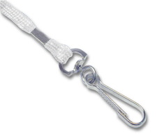 Lanyard 10 mm med metal svirvel og break-away Hvid
