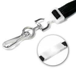 Lanyard 10 mm med metal svirvel og break-away Sort