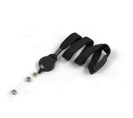 Lanyard 16 mm med YoYo, Strop og Break-away Sort