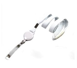 Lanyard 16 mm med YoYo, Strop og Break-away Hvid