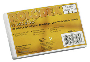 Rolodex type US Kartotekskort 76x127