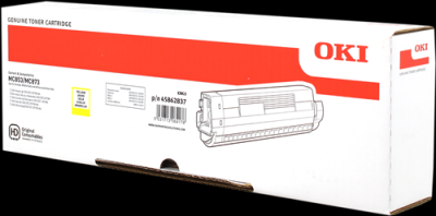 45862837 OKI MC853 MC873 Yellow Toner Gul