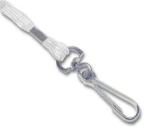 Lanyard 10 mm med metal svirvel og break-away Hvid