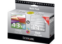 80D2966 Lexmark Nr 43 og 44 Blk Sampak XL