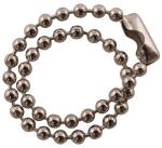 Metal kuglekde 12cm med samling Nikkelpatineret