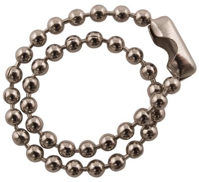 Metal kuglekde 12cm med samling Nikkelpatineret