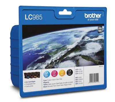 LC985VALBP Brother LC985 4 farver Blk Sampak