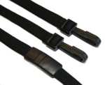 Lanyard 10 mm med 2 Nikkelfri svirvel og break-away Sort